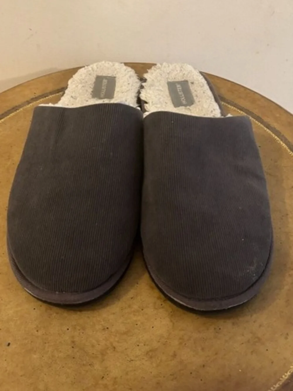 Hollister Men's Slip-On Corduroy Slippers - Dark Gray